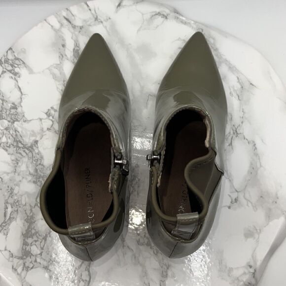 DONALD J PLINER Olive Green Patent Leather Feris Bootie-5M - Picture 5 of 7